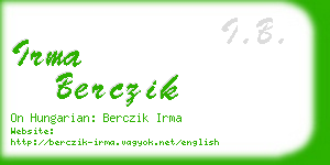 irma berczik business card